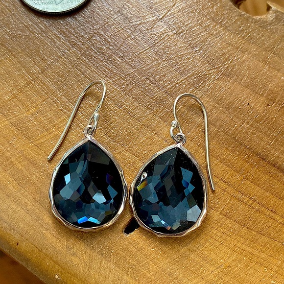 Ippolita Wonderland Hematite clear quartz earrings never worn!! Perfect